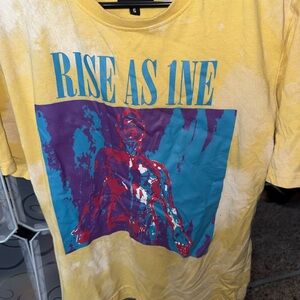 Rise As 1NE Yellow Tee with Blue Graphic